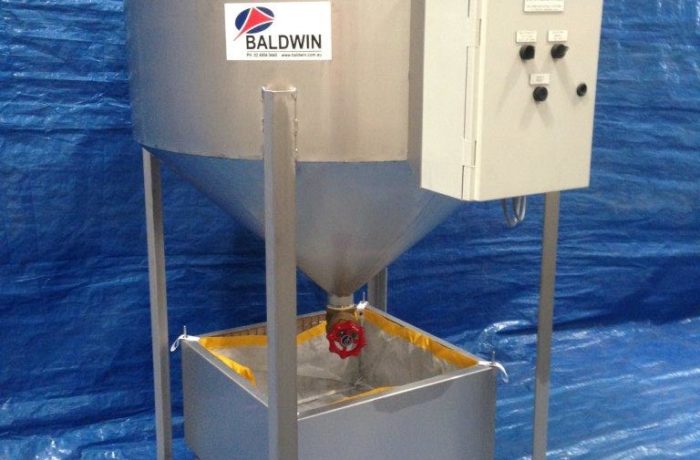The BUSTA industrial wastewater treatment system is a cost-effective, manual stainless steel treatment unit featuring a mixer, timer, catch tray, and filter bag.
