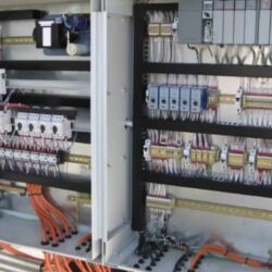 Control Panels 1 Inside of a custom build control panel for industrial wastewater systems